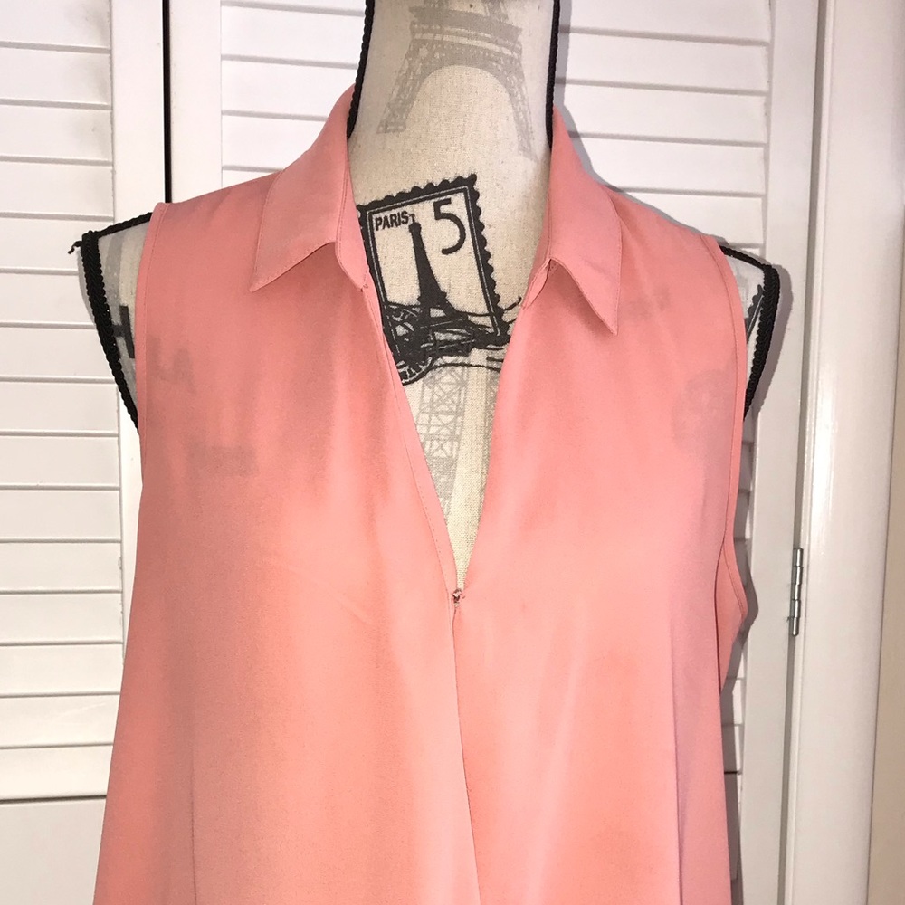 Daniel Rainn Peach V-neck Collared Blouse